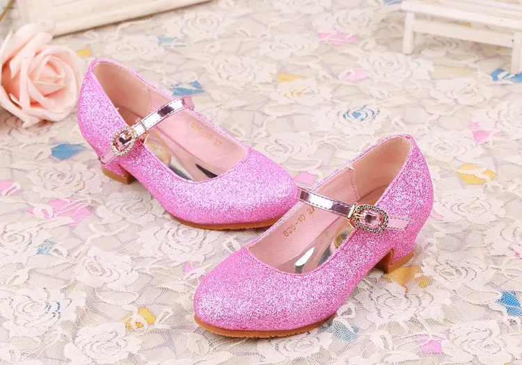 WENDYWU/весенне-осенние модные вечерние туфли mary jane для маленьких девочек; розовые блестящие туфли на каблуке для детей преддошкольного возраста из кожи пу