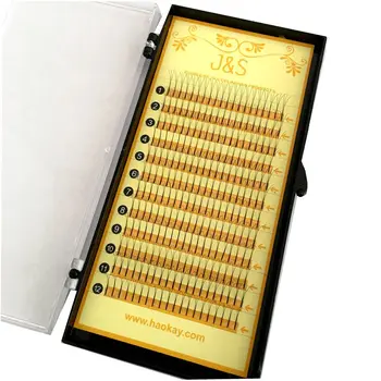 

Sales 3D pre made fans eyelashes, J&S Heat Bonded lashes 5 tray