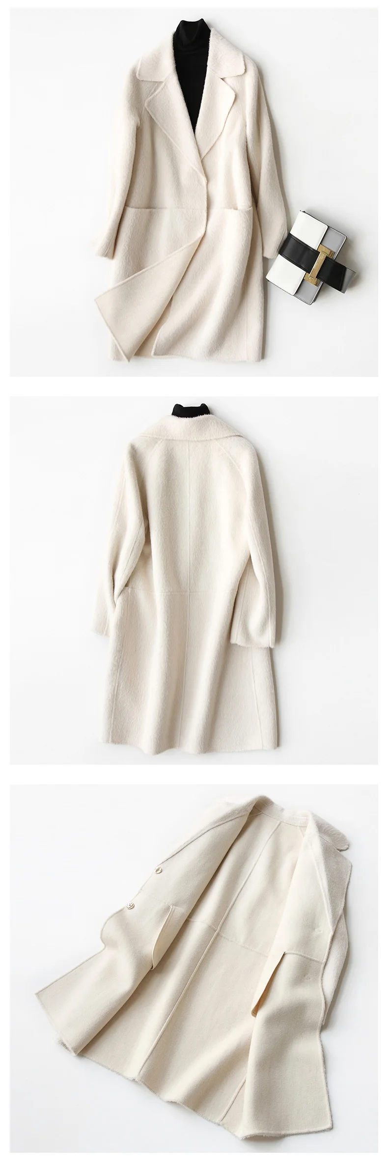 AYUNSUE шерстяное пальто для женщин модное кашемировое пальто на осень и зиму женские куртки с отложным воротником пальто casaco feminino 37029