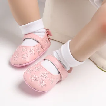

Cute Soft Sole Prewalker Princess Party Baby Shoes Anti-slip Back Bow Baby Newborn Bling Toddler Girl Crib Shoes Pram 0-18M