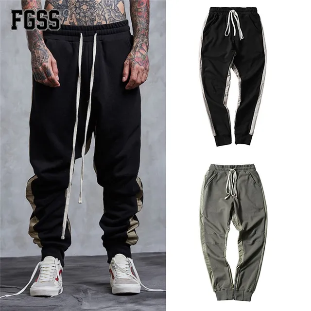 Forgiveness Men Casual Long Pants Solid Elastic Waist Sweatpants Forgiveness Men Casual Long Pants Solid Elastic Waist Sweatpants Little Feet Zipper Design Fashion Ed Male