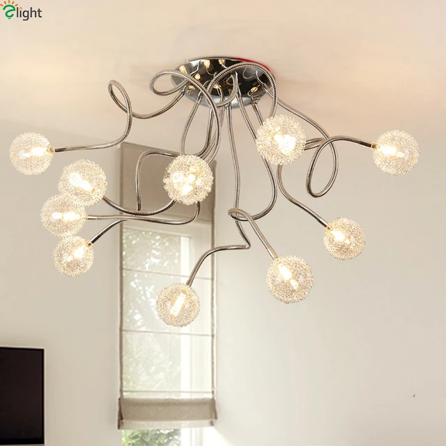 Moderno Lustre In Metallo Cromato Led Lampadari Sala Da Pranzo ... Moderno Lustre In Metallo Cromato Led Lampadari Sala Da Pranzo ...