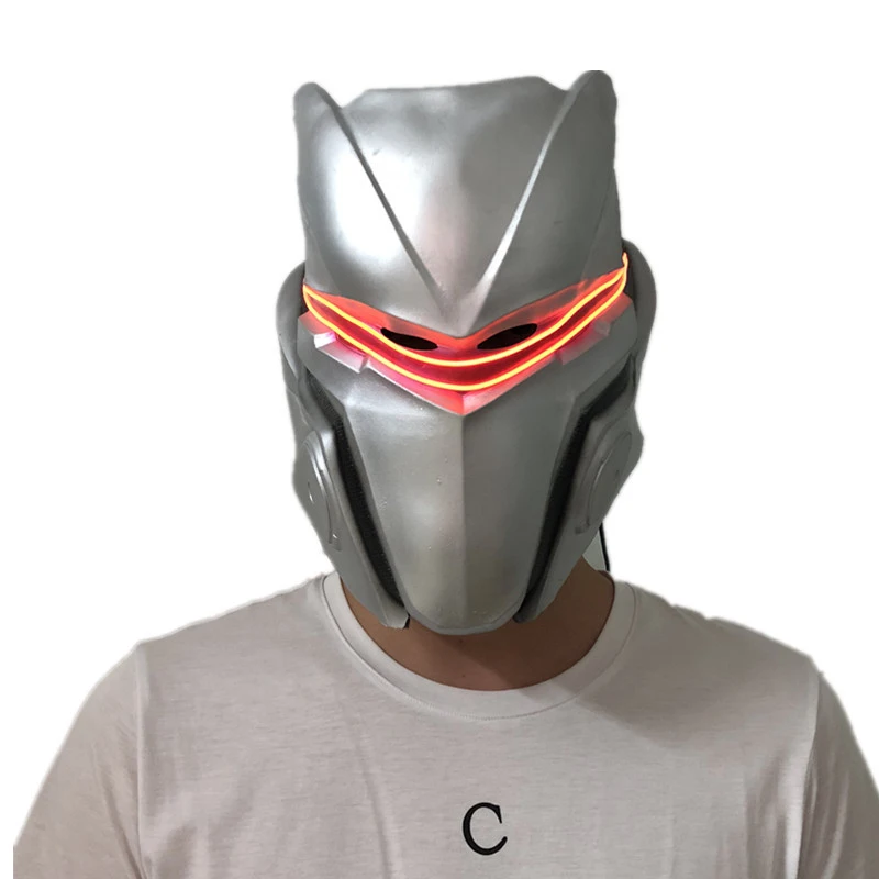 

LED Glow Light Fortress Night Game Cos Omega Mask Halloween Festive Cosplay Full Face Mask Latex Decoration Dropshipping