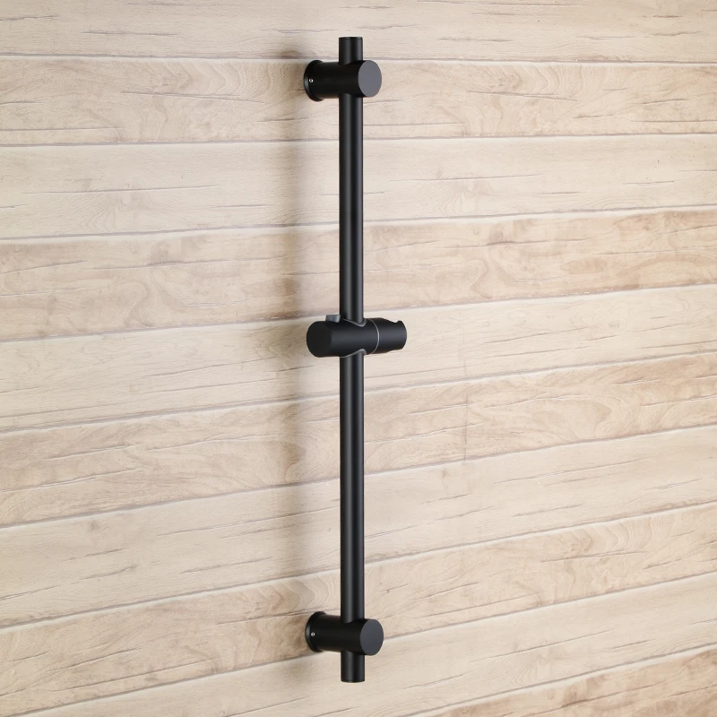Matte Black Stainless steel square Shower Slide Bar for Bathroom with Adjustable Handheld Shower