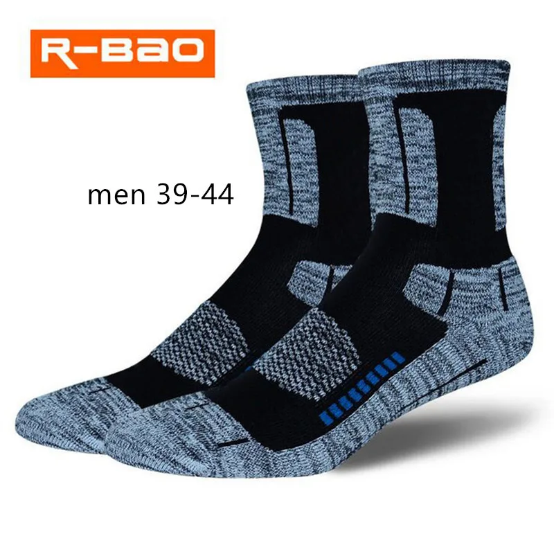 Женские мужские лыжные носки, зимние теплые термоноски для бега, спорта, велоспорта, термоноски, теплые лыжные носки для сноубординга - Цвет: men black 39-44