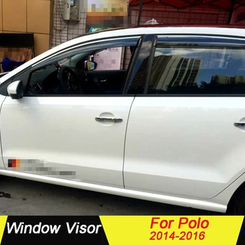 

For Polo Plastic Window Visor Vent Shades Sun Rain Deflector Guard For Volkswagen Polo Auto Accessories 4PCS/SET 2014 2015 2016
