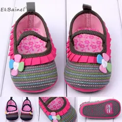 Прекрасный для маленьких девочек трикотажные Обувь для младенцев Младенческая малышей новорожденных цветок эластичный Обувь для малышей