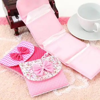 

Velishy Cloth Menstrual Pads Menstrual Bowknot Cotton Sanitary Towel Napkin Pad Purse Holder Easy Bag Organizer Randomly