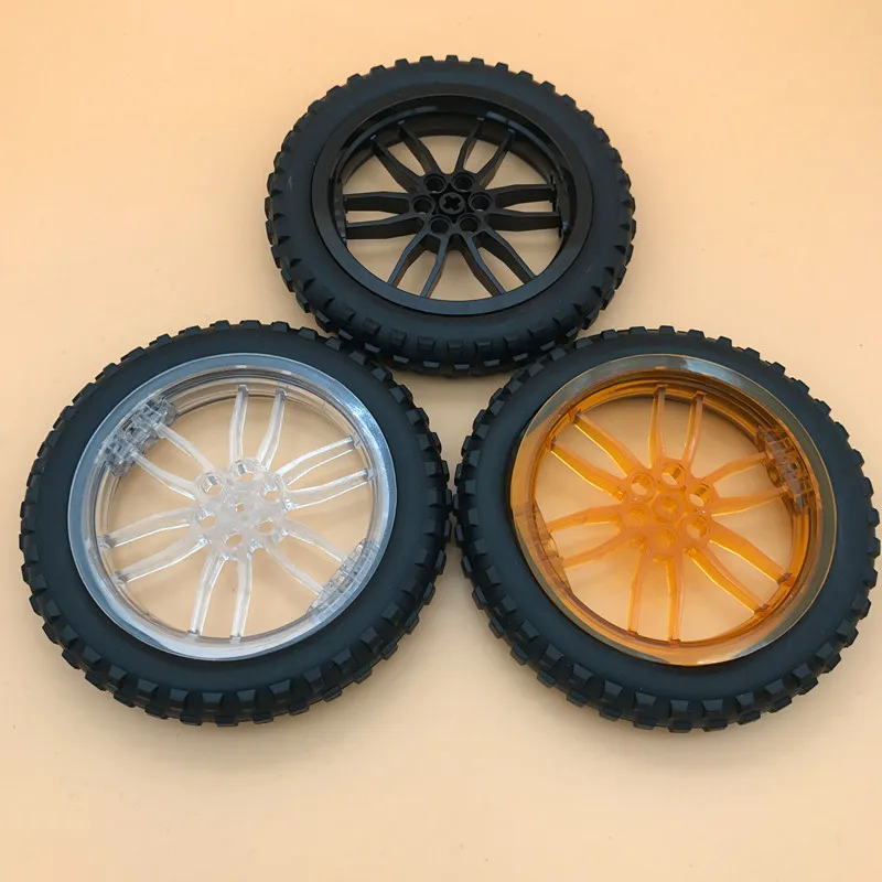 

2pcs/lot MOC Bricks Technic building blocks Motorcycle Accessories 11957+88517 100.6x17mm Tires Wheels