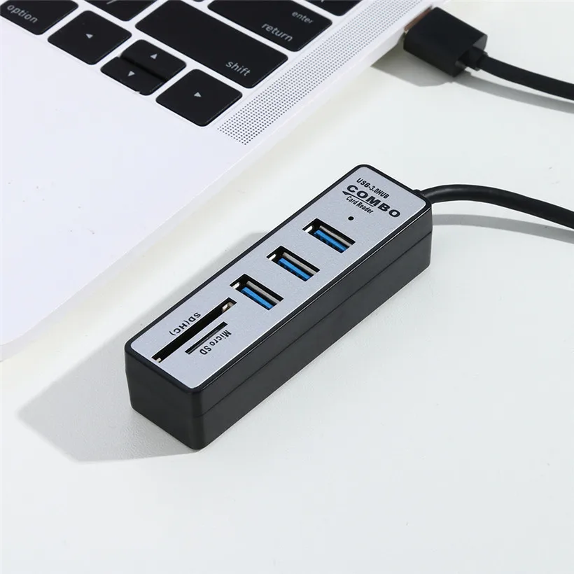 CARPRIE быстрая скорость 2 в 1 OTG USB3.0 концентратор сплиттер комбо 3 порта и SD/TF кард-ридер черный белый концентраторы для портативных ПК 81205