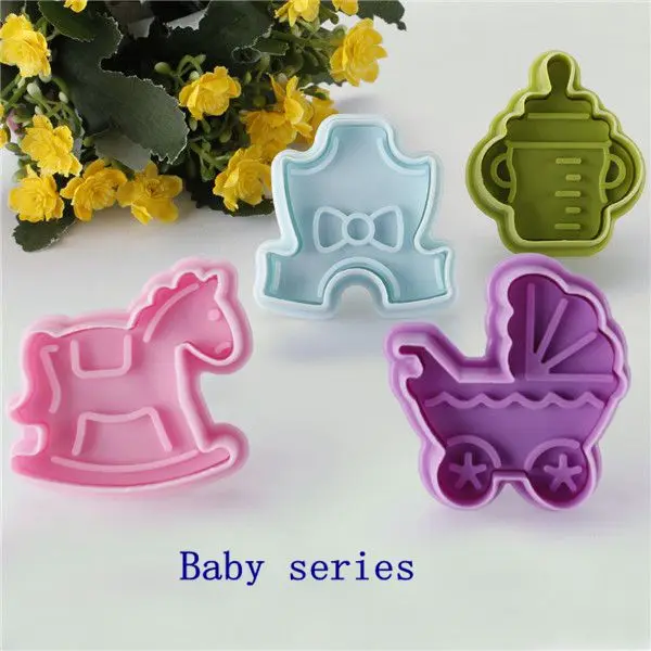 Herramientas de cocina Craf 4 unids/set Animal molde de galleta Cookie cortadores del émbolo Decoración