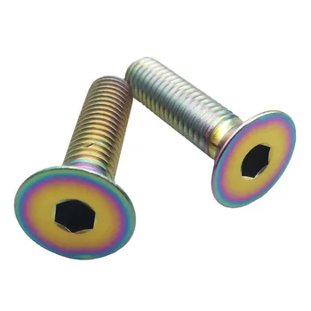 

Titanium Bolt for Motorcycle M8 x20 25mm Ti Bolt Flat Hexagon Socket Countersunk Multicolor Titanium Screw Ti Fastener 6pcs
