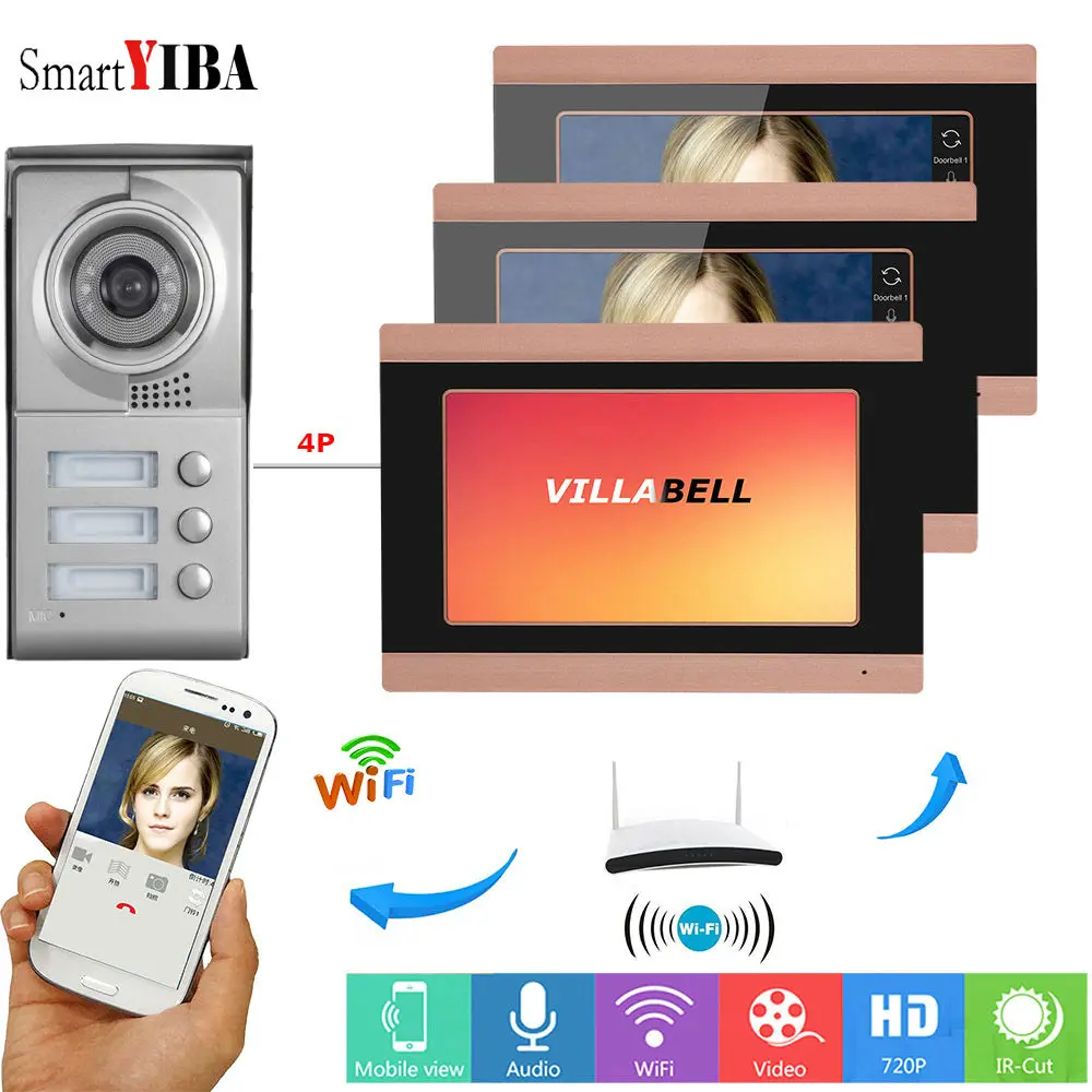 SmartYIBA 7\Home Video Door Phone Camera Door Bell With Camera Apartment WIFI Mobile View Intercom Home Security Video Doorphone SmartYIBA 7\Home Video Door Phone Camera Door Bell With Camera Apartment WIFI Mobile View Intercom Home Security Video Doorphone