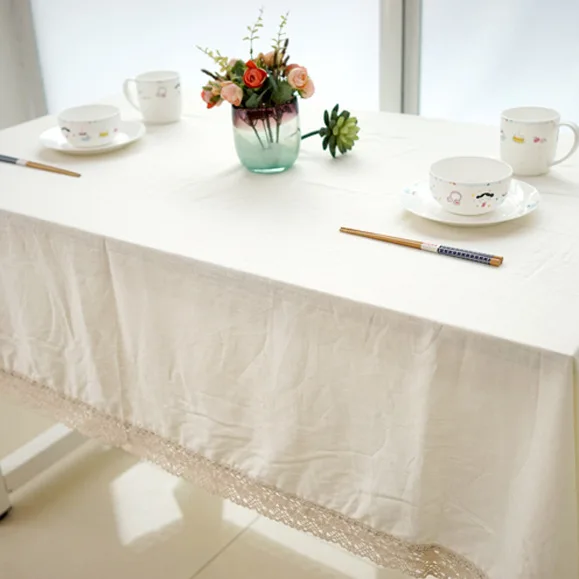WINLIFE белая декоративная скатерть из хлопка и льна, кружевная скатерть, скатерть для обеденного стола для кухни, домашний декор