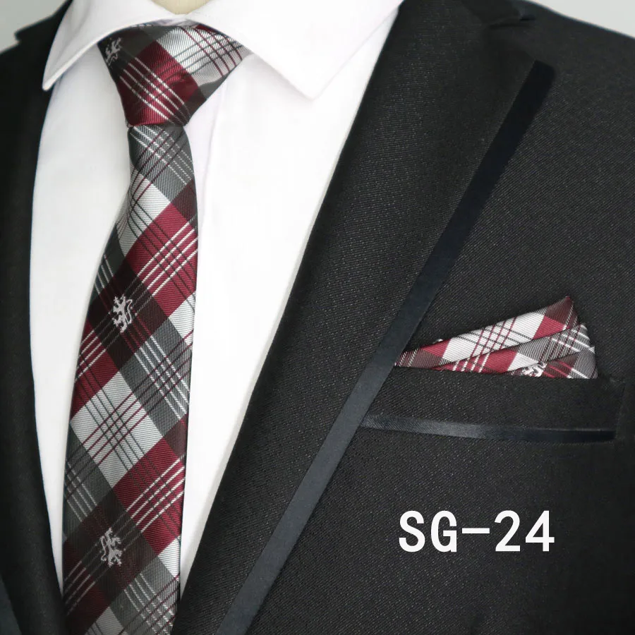 27 цветов, 6 см, обтягивающие мужские полиэфирные шелковые галстуки, карманный квадратный набор в горошек, узкий галстук наборы с платком, Мужская Свадебная деловая вечеринка