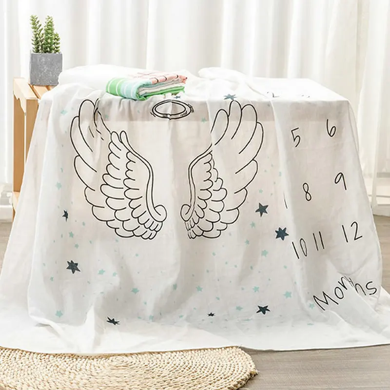 Baby Blanket Newborn Swaddle Stroller Bedding Wrap Photo Background Monthly Growth Milestone Number Photography Props Outfits (7)