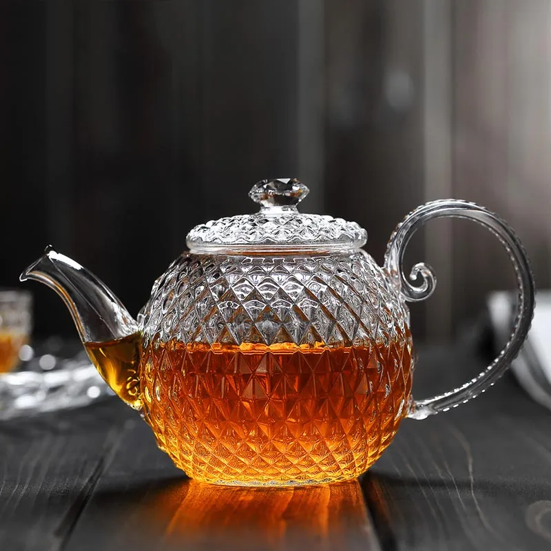 

300ml Creative Teapot Heat Resistant Glass Art Flower Tea Pot Coffee Milk Pots Water Kettle Home Drinkware Teaware As Decoration