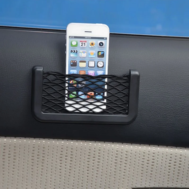 

Universal Car Seat Side Back Storage Net Bag Phone Holder Pocket Organizer Stowing Tidying Interior Accessories