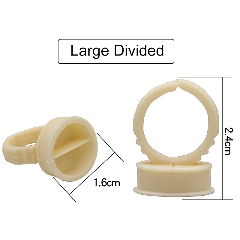 100pcs Disposable Permanent Makeup Ring cup NO Divider Soft Silicone Tattoo ink Eyebrow Lip Tattoo Pigments Holder Rings Contain4