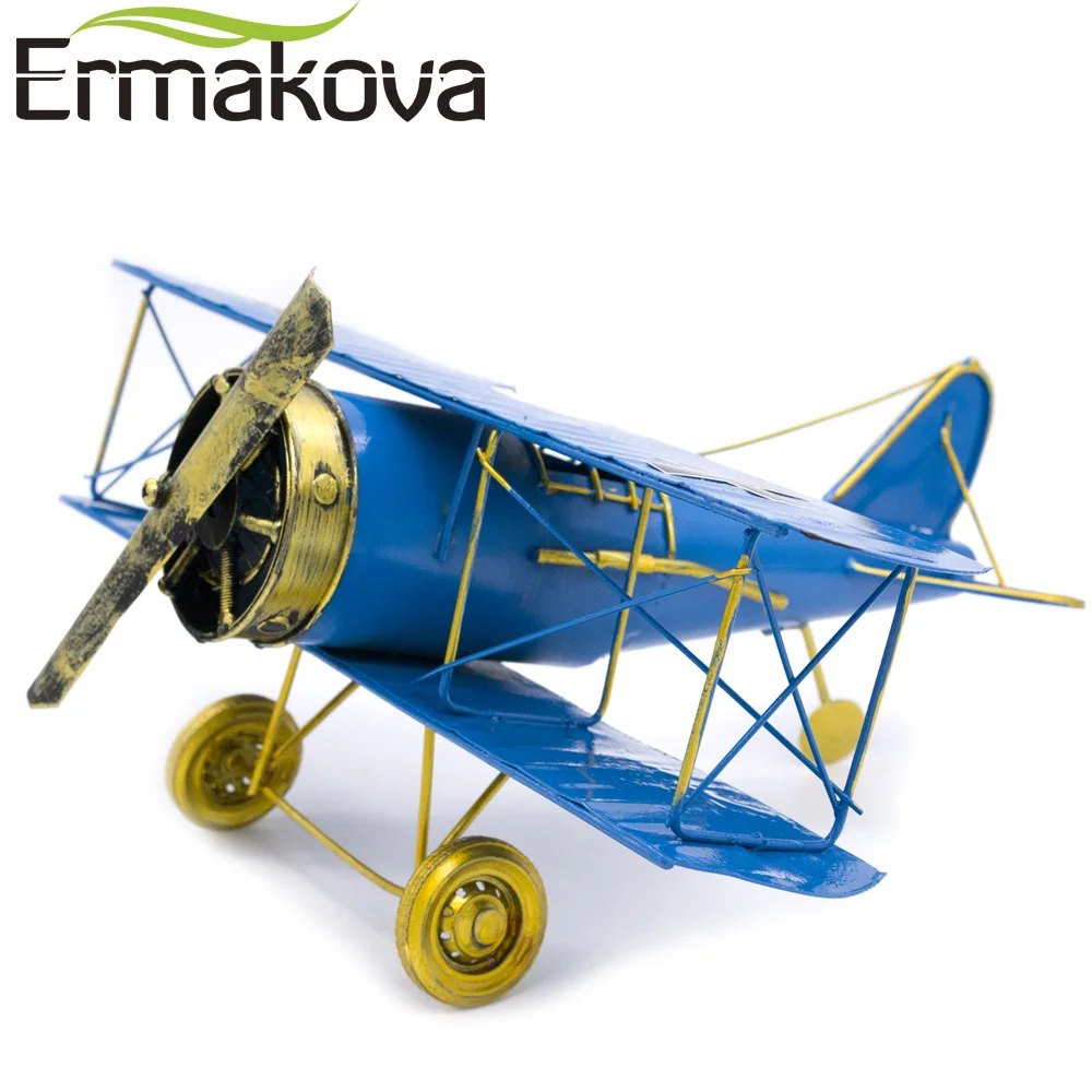 Ермакова Металл ручной работы Ремесла модели самолета, самолетостроение модель биплана домашний декор украшения предметы мебели(B цвет