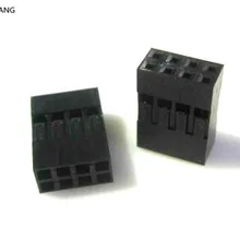 50 шт./лот 8 Pin 2x4 Pin 2,54 мм Двухрядные Пластик Дюпон глава перемычка Кабель Корпус Женский контактный разъем
