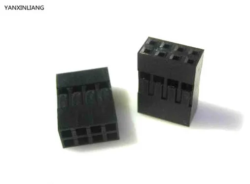 

50PCS/Lot 8 Pin 2x4 Pin 2.54mm Double Row Plastic Dupont Head Jumper Wire Cable Housing Female Pin Connector
