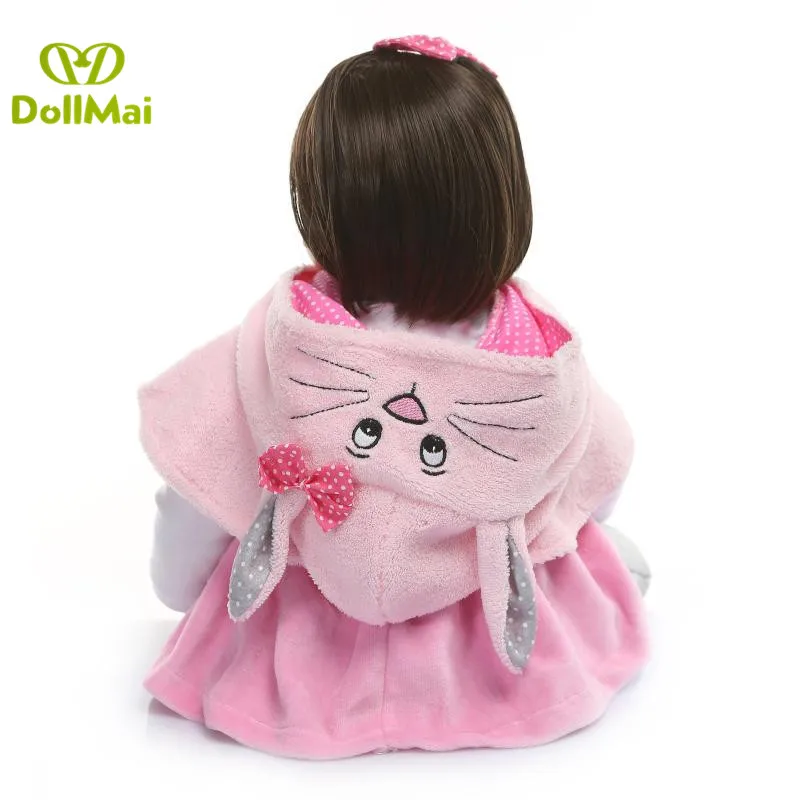 60 см силиконовая кукла реборн игрушки 24 дюймов виниловая принцесса малыш куклы Девочки подарок розовый кролик стиль bebes Reborn