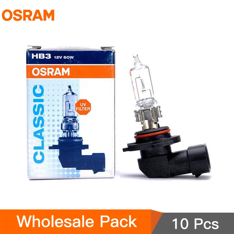 10 шт. OSRAM 9005 HB3 12 в 60 Вт P20d 3200K оригинальные линейные лампы галогенные фары