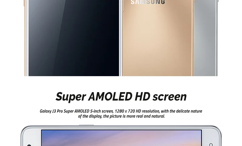 Original Samsung Galaxy J3 Pro J3110(2016)Quad Core 5.0Inch 2GB RAM 16GB ROM 8MP LTE Dual SIM Snapdragon Unlocked Mobile Phone buy refurbished iphone