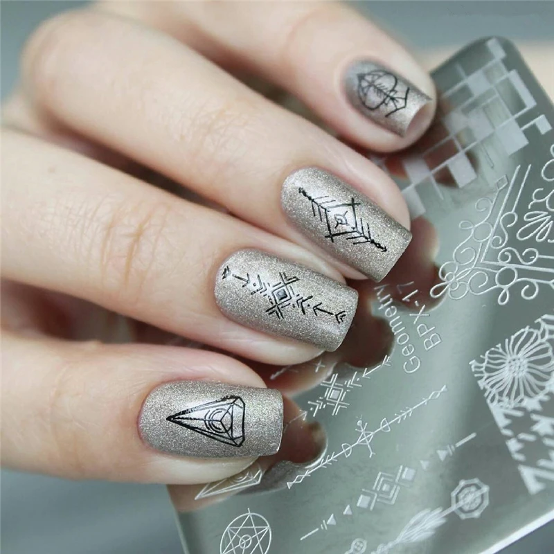 BORN PRETTY цветочный рисунок сделай сам стемпинг пластина для дизайна ногтей лак