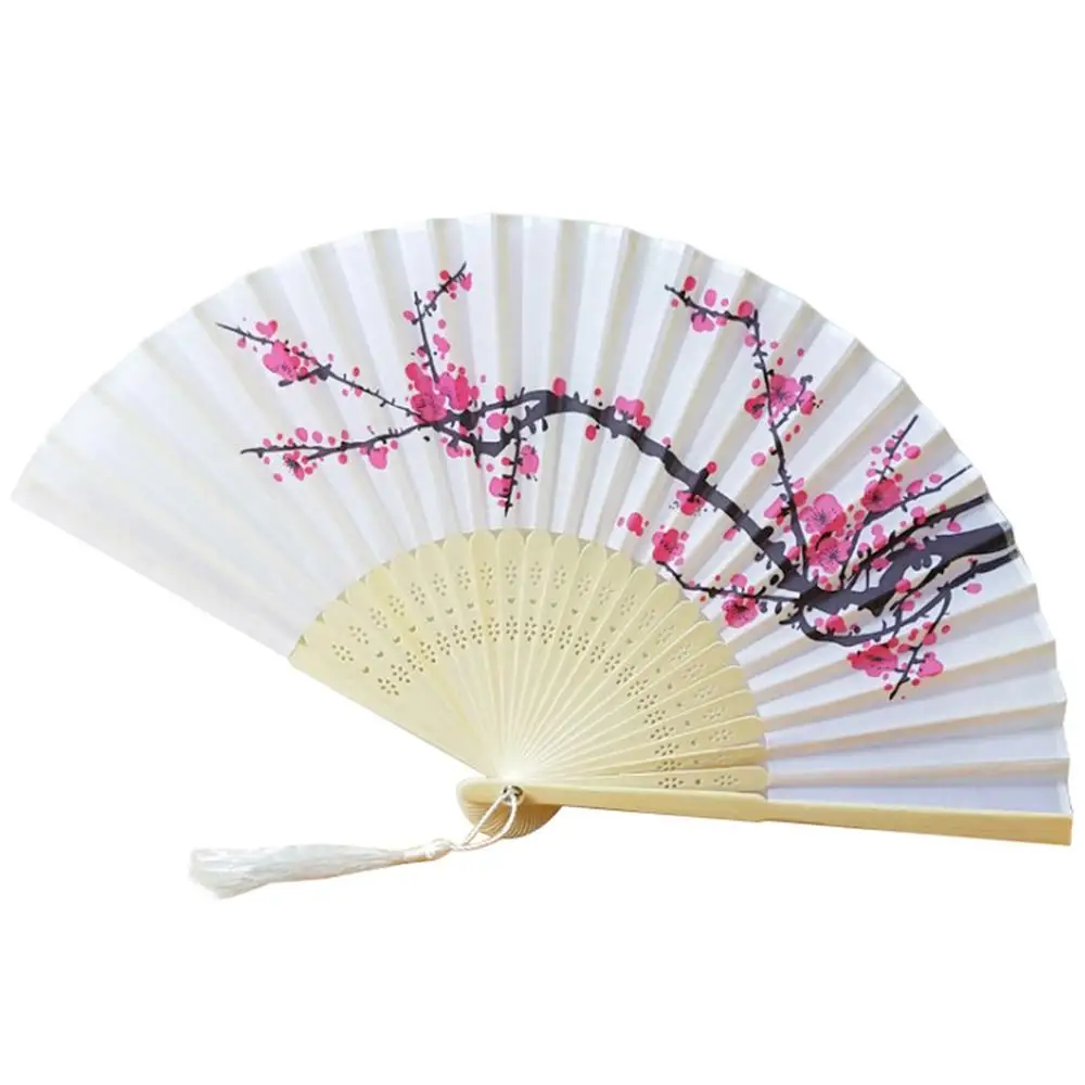 

2 x Folding Fan With Hollowed Bamboo Hand Holding Fans For Wall Decoration Gifts#4Q15