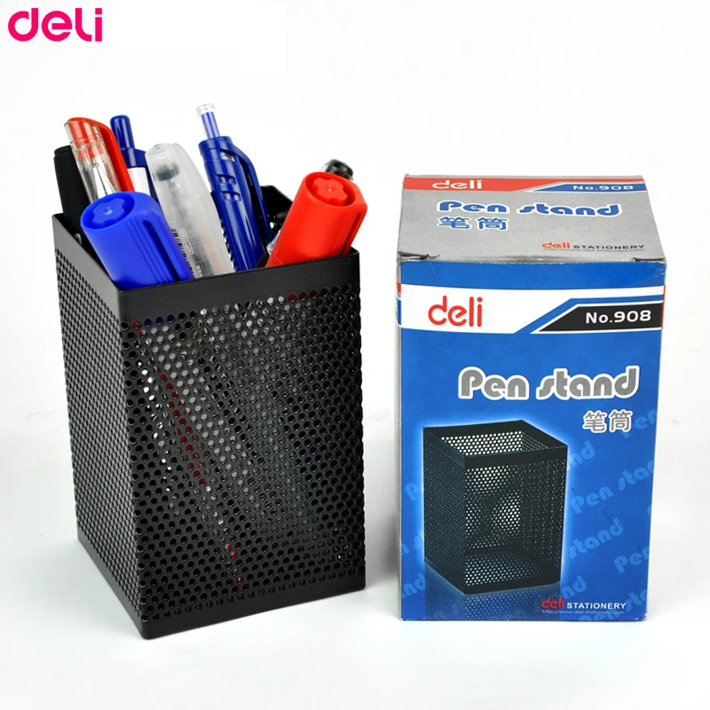 deli 909 pen holders Box office round metal pen holders Wholesale and Retailin Pen Holders from