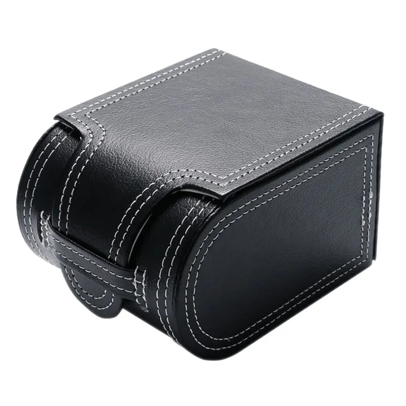 Подарочная коробка высокого качества черная коробка для часов из натуральной кожи Маленькая подушка для наручных часов упаковка для ювелирных изделий защита