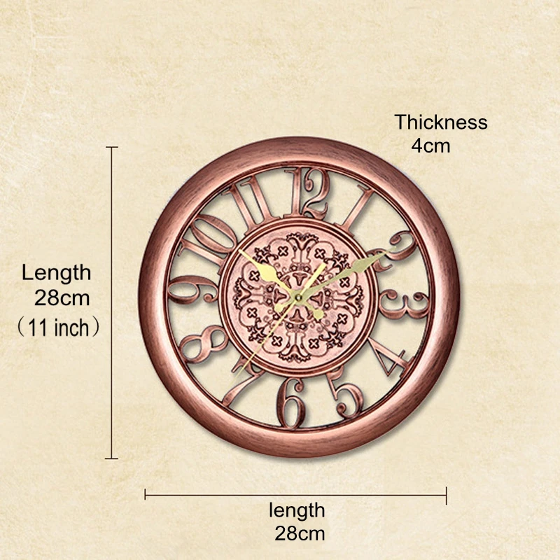 Европейские римские ретро настенные часы винтажные 3D круглые большие настенные часы для кафе отеля гостиной кухни украшения для дома