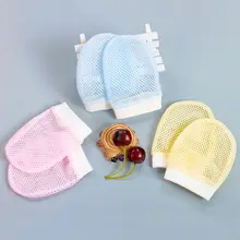 6 шт., детские перчатки, без царапин, варежки для мальчиков и девочек, сетчатые рукавички для новорожденных, летние