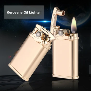 

Retro Flint Weel Cigarette Lighter Kerosene Oil Lighter Vintage Torch Jet Lighter Petrol Refillable Gasoline Cigarette Lighter