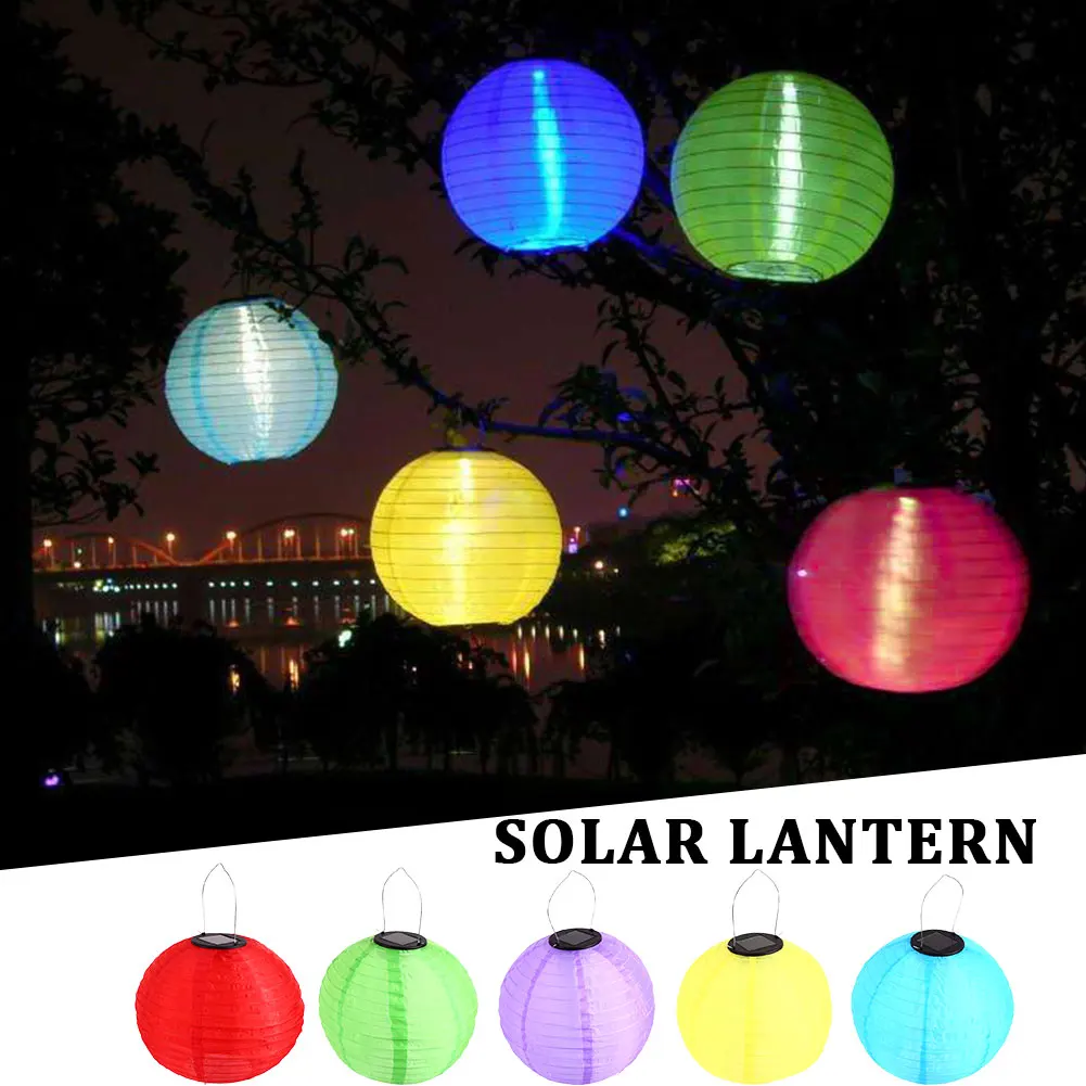 

Solar Lamp DIY Round Hanging Festival Light Energy Saving ABS Polysilicon Outdoor Chinese Lantern Lighting Fixture