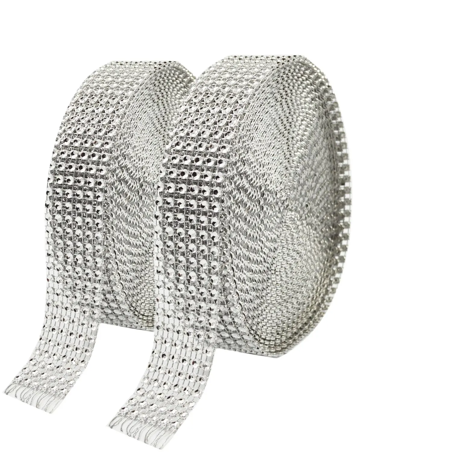 

2x Acrylic sparkled Rhinestone Diamond Ribbon 6Row 10Yard for Wedding Cakes Birthday Decorations Baby Shower Events DIY Craft