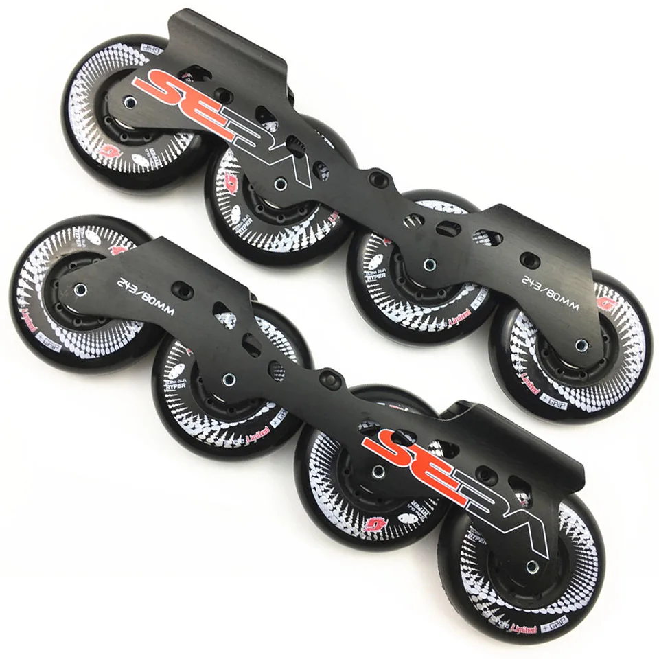 

JEERKOOL Inline Slalom Skates Seba Frame for 80mm +G Wheels Aluminum Alloy Skating Base 84A Wheels 7.95" Slalom Slide Basin DJ33