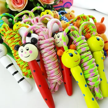 

Children skipping rope training kindergarten pupils sports competition fitness wooden kids toy cartoon jumping rope children kid