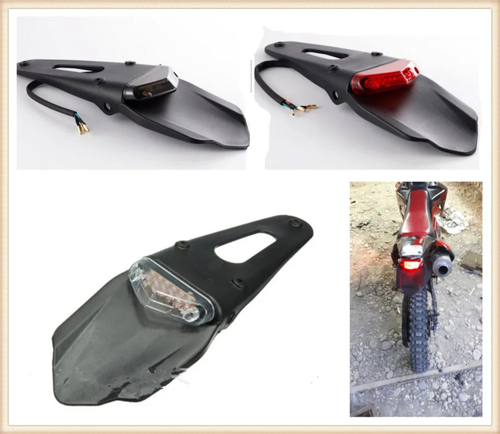 

Off-road beach motorcycle modified fender accessories LED tail light for Kawasaki D-TRACKER125 KLX150S KLX250,D-TRACKER