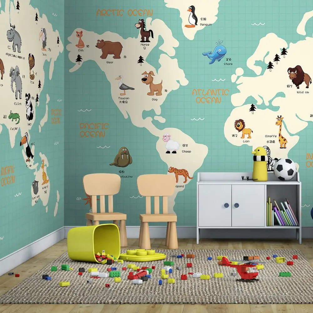 

3D photo wallpaper Cartoon map wallpaper children bedroom backdrop wallpaper custom theme room wallpaper mural