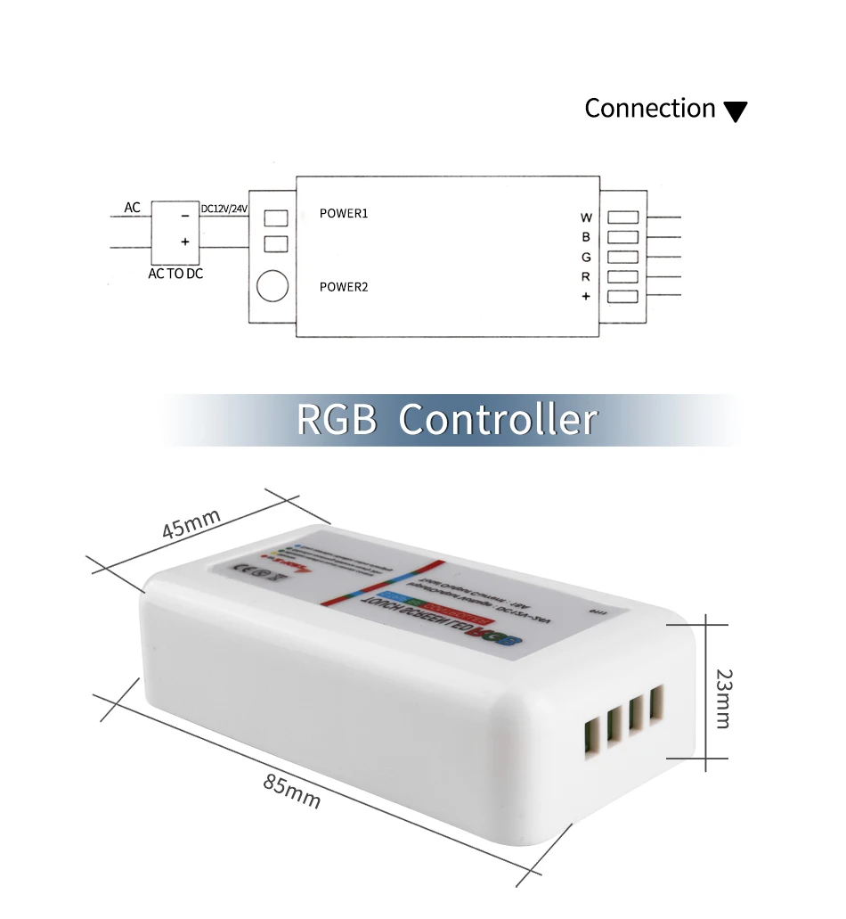 RF 2,4G RGB дистанционный Беспроводной RGBW DC12-24V контроллер сенсорного экрана для светодиодной ленты 5050