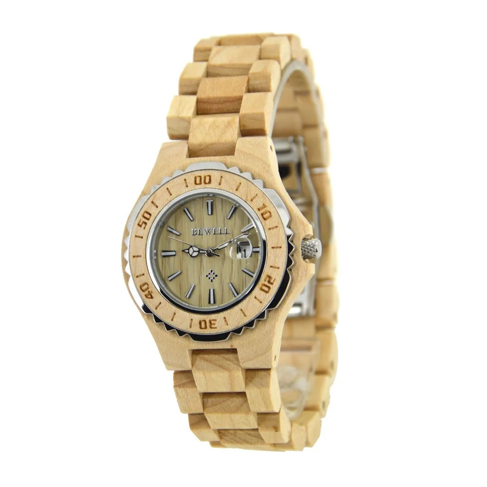 BEWELL 100B парные деревянные кварцевые часы для мужчин и женщин ручной работы Легкий дисплей даты модные часы Подарочная коробка и Часы инструменты