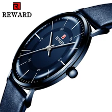 REWARD Luxury Brand Men's Wristwatch Quartz Wrist Watch Men Waterproof Leather Fashion Watches Male Ultra-thin Relogio Masculino guanqin fashion men watch luxury brand ultra thin quartz watch men simple waterproof leather strap wristwatch relogio masculino