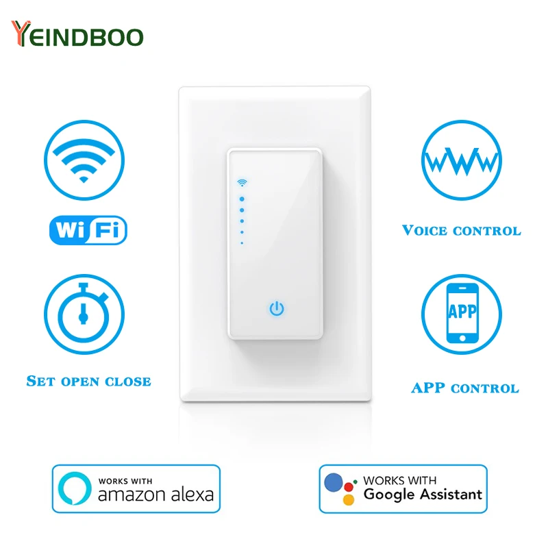 

Wall-Mounted Intelligent Dimmer Voice Control APP Remote Control Timing Automatic Switch Suitable For Alexa And Google Home Use