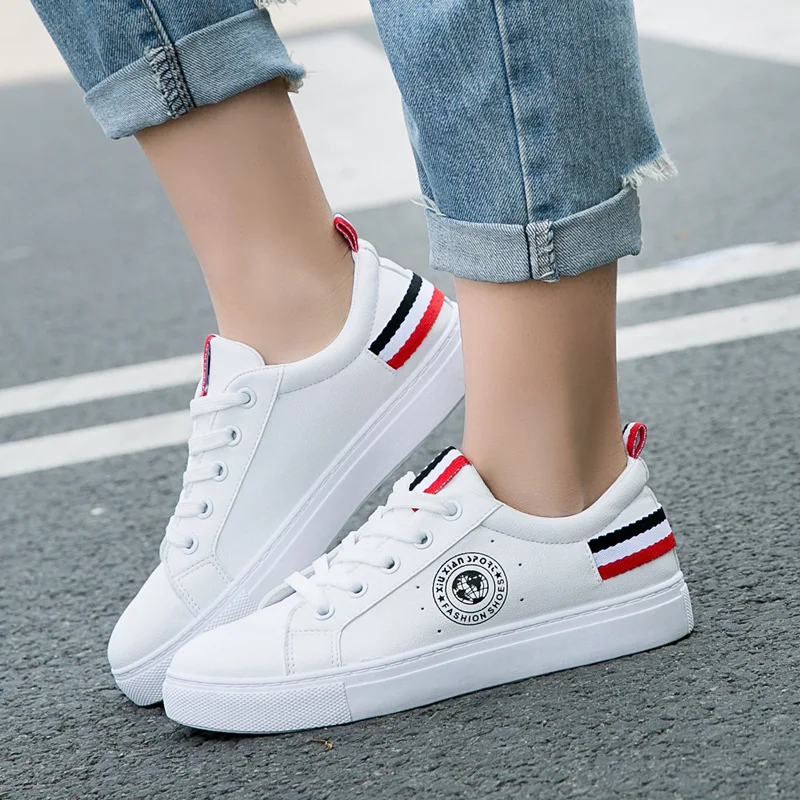 

Small White Spring Summer 2018 New Joker Leather Women's Korean Student Shoes---ALEX