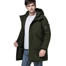 Новинка хлопковая куртка мужская куртка перо большой размер Повседневная Длинная Куртка мужская куртка