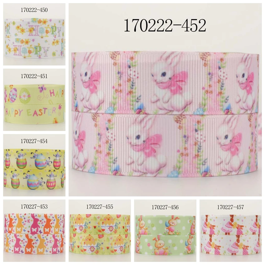 

10yards -different sizes - rabbit egg easter day Grosgrain ribbon - Cartoon character pattern printed ribbon