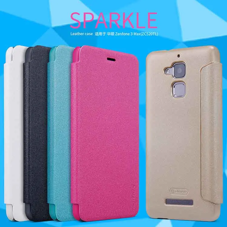 Для Asus Zenfone 3 Max ZC520TL флип чехол серия NILLKIN Sparkle пластиковый из искусственной кожи